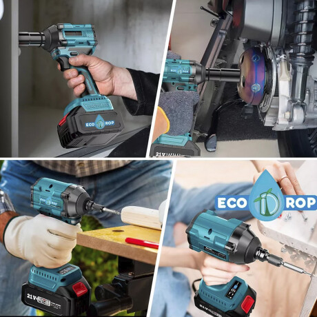 Llave de Impacto Atornillador Brushless EcoDrop 21V 380NM + Accesorios Llave de Impacto Atornillador Brushless EcoDrop 21V 380NM + Accesorios