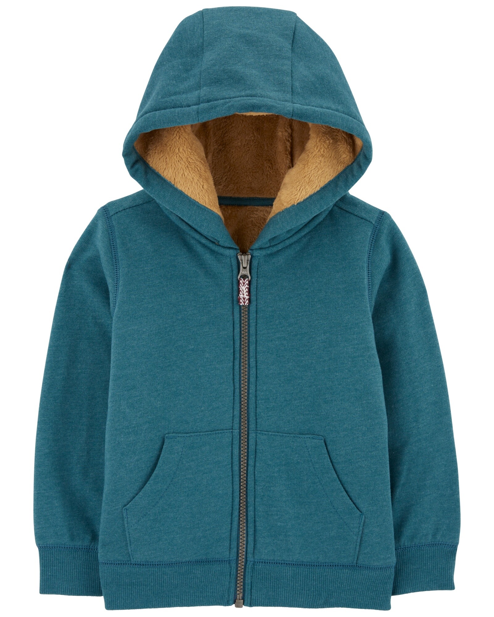Campera de algodón, con forro de sherpa, verde Sin color