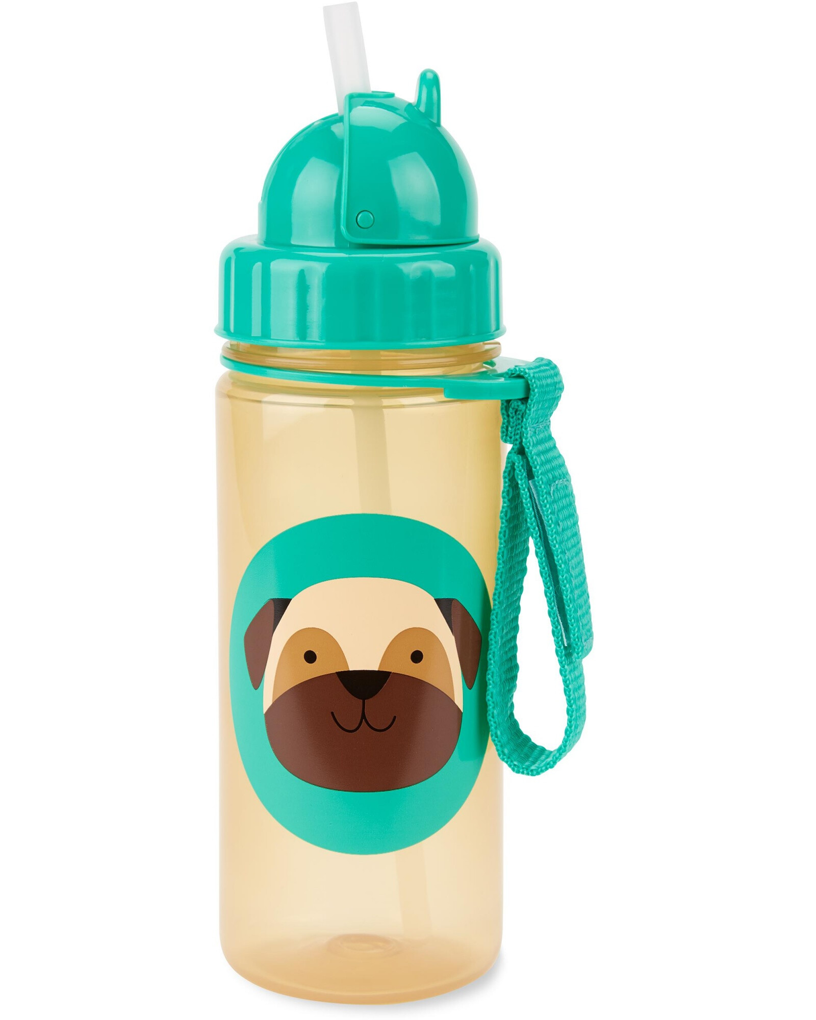 Botella con sorbito diseño perro Sin color