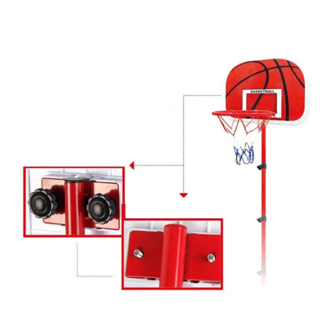 Tablero Aro Basketball + Base + Red+ Pelota +inflador Bkt001012