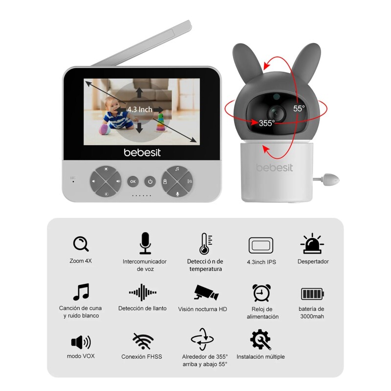 Baby Call Smart Guard PRO 2.0 Video Monitor con Cámara Bebesit Baby Call Smart Guard PRO 2.0 Video Monitor con Cámara Bebesit