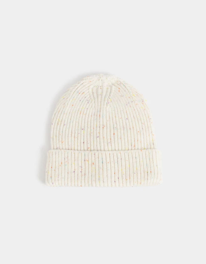 Gorro Estampados Gorro Tejido Con Pintitas - Blanco Crudo
