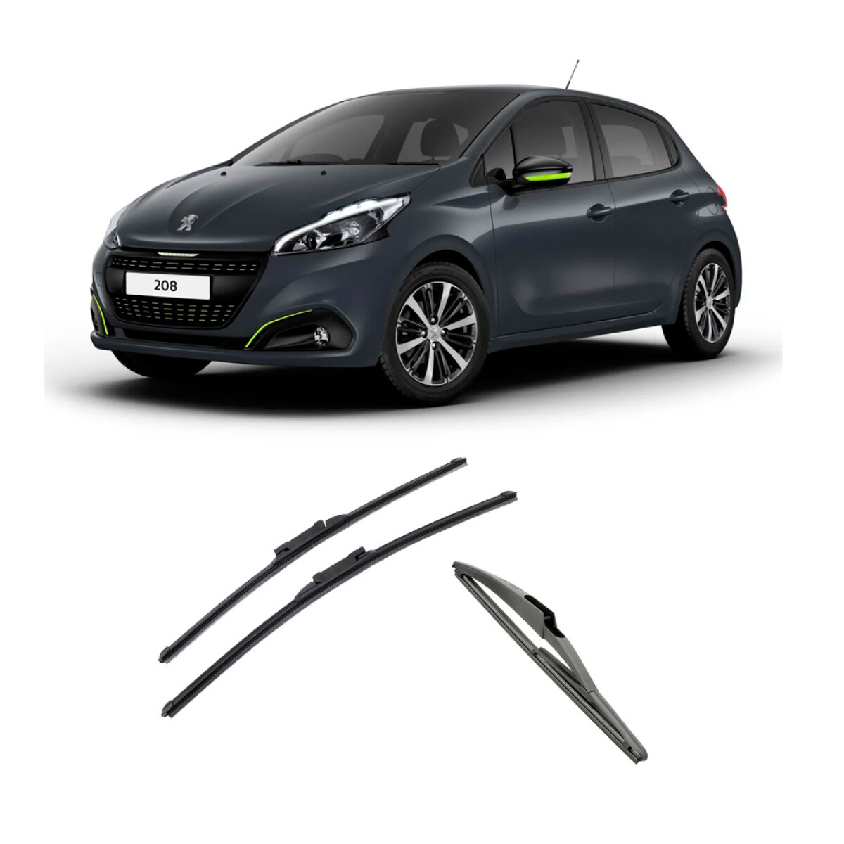 ESCOBILLA LIMPIA PARABRISA COMBO KIT ESCOBILLAS PEUGEOT 208 HASTA 2020 