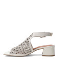 Sandalias de Mujer Bottero Calada con Taco Blanco
