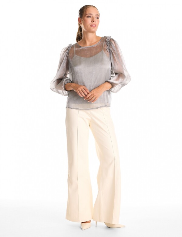 Blusa Traslúcida PLATEADO