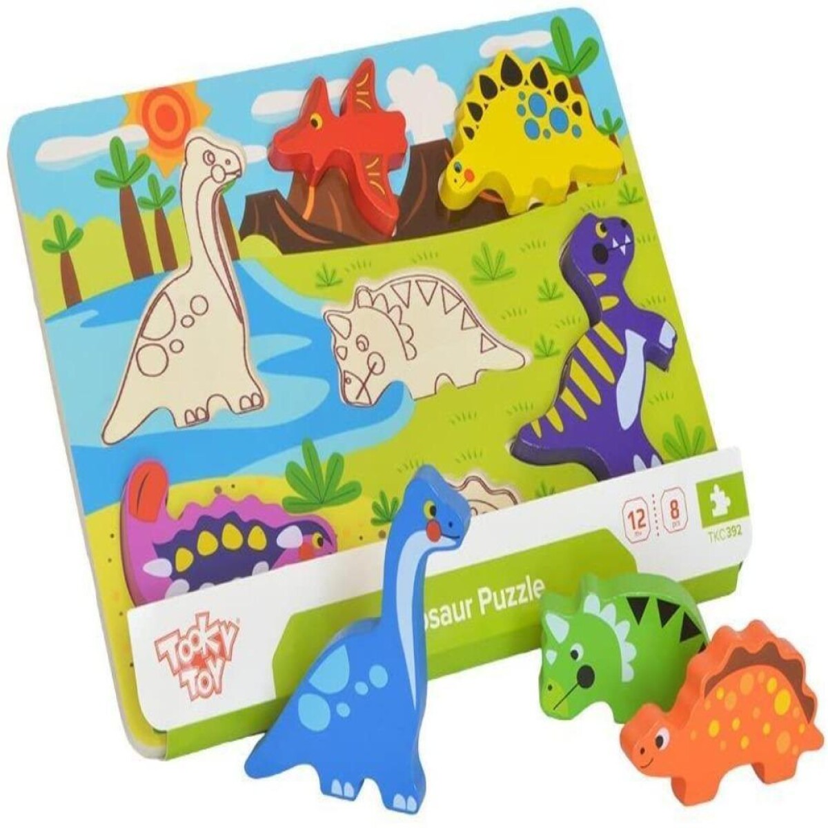 Puzzle Tooky Toy Dinosaurios en madera - 001 