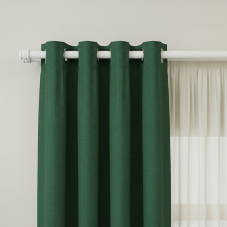 Barrote cortina doble de metal 1,5 m + 2 Soportes BLANCO