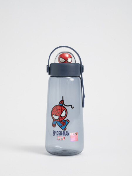 Botella plastico spiderman 600 ml Azul Marino