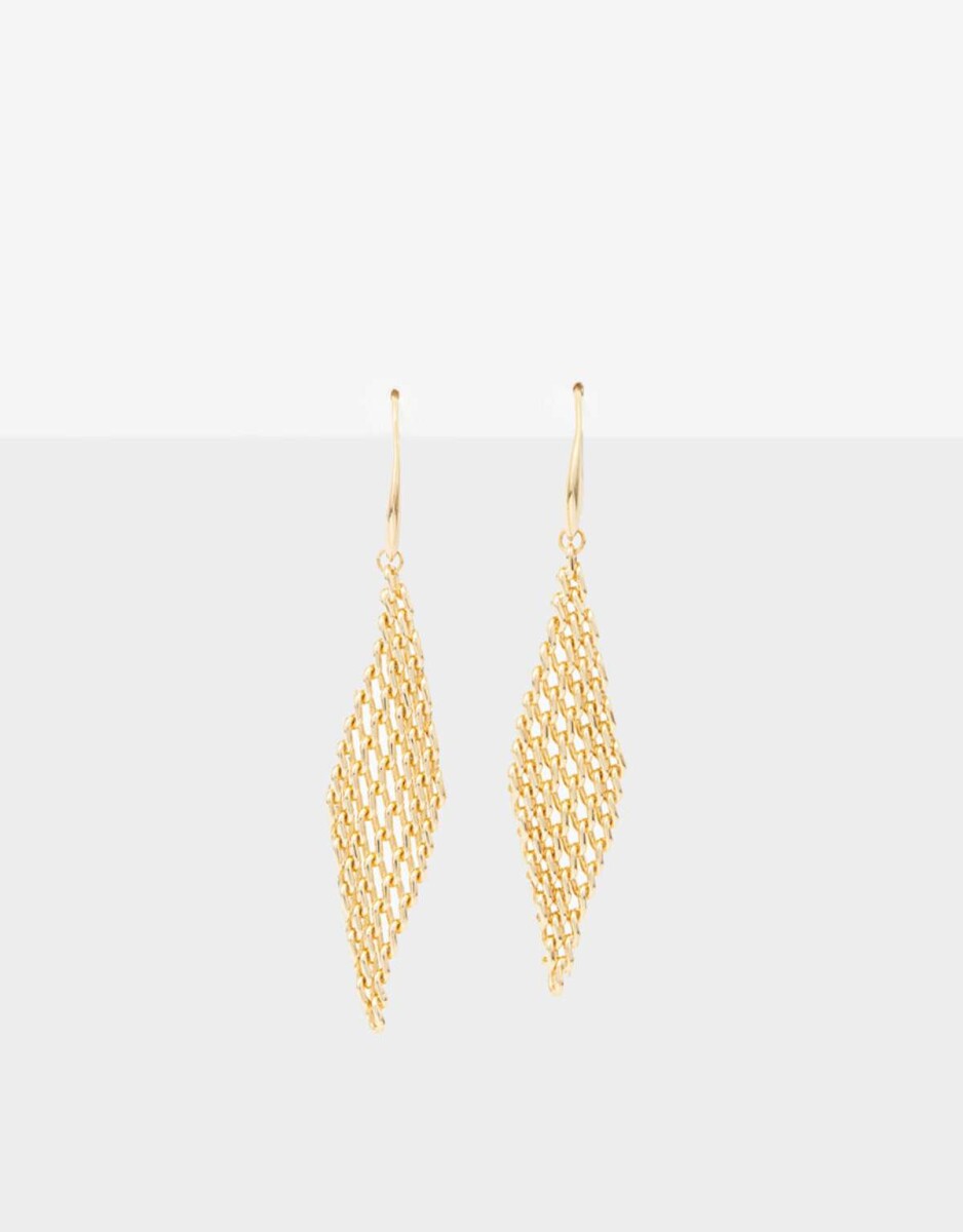 Aros Colgantes Rombo Cadena - Dorado 