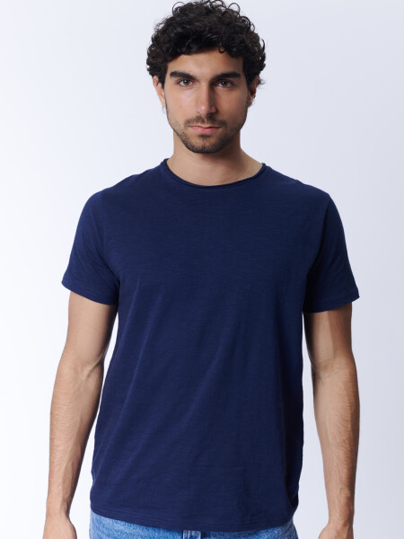 Remera Slub Azul Marino