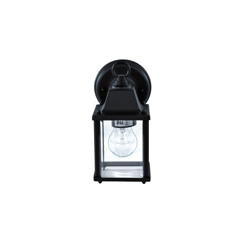Farol colonial p/adosar,4 caras sur,aluminio negro WA0010