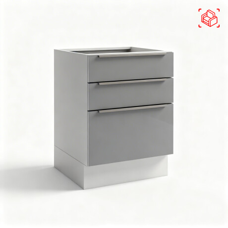 BAJO MESADA 60 CM MDP-Y-VIDRIO BLANCO LUX