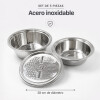 Set de 3 Piezas de Bowl Colador y Rallador en Acero Inoxidable Set de 3 Piezas de Bowl Colador y Rallador en Acero Inoxidable