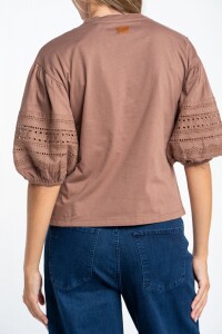 Remera Algodón Combinada Mocha