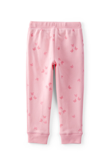Pantalón de algodón, rosado, diseño mariposas Sin color