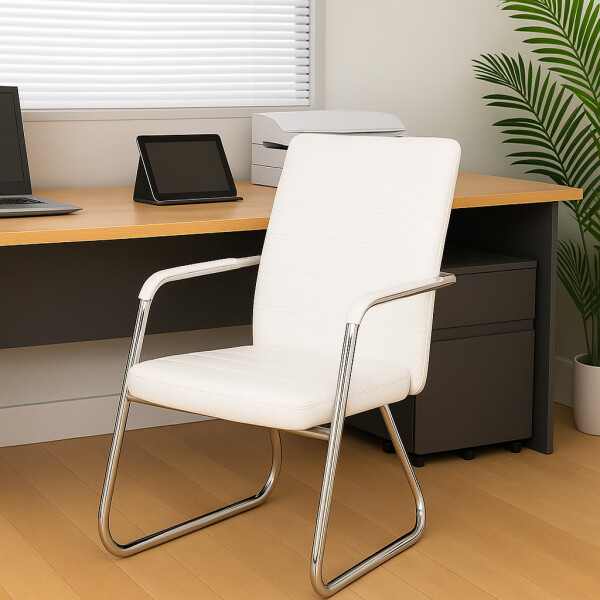 Silla fija eco cuero modelo Fix Blanco
