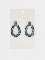 Pendientes Maxi Ovalados De Cristales azul
