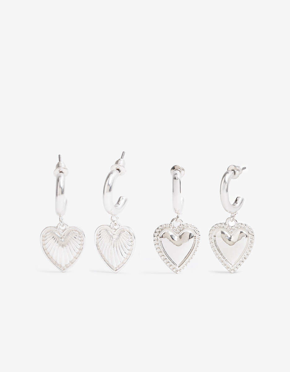 Set Argollas Dije Corazón 