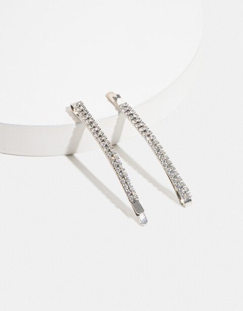 Horquillas con Accesorios Strass Set De Horquillas Con Strass - Combinacion Bicolor