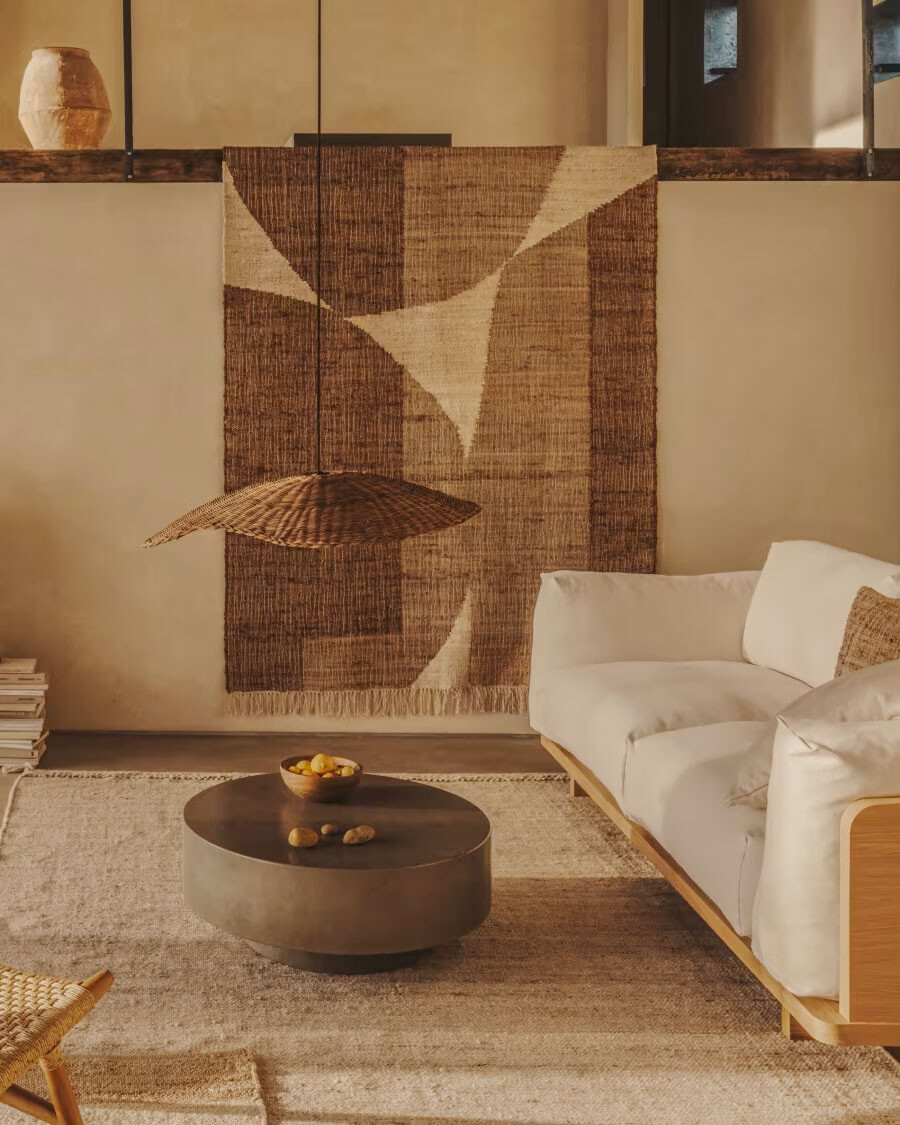 Pantalla para lámpara de techo Bisbal de ratán con acabado natural Ø 80 cm Pantalla para lámpara de techo Bisbal de ratán con acabado natural Ø 80 cm