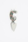 PENDIENTES ARO CRISTALES CORAZ Plata
