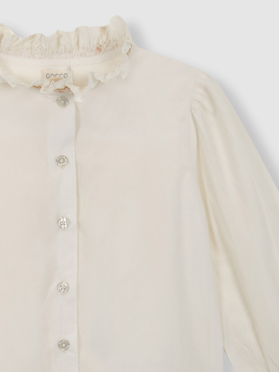 Blusa Con Smock Crudo