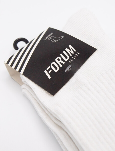 Media Deportiva Larga Pack x 2 Pares Blanco