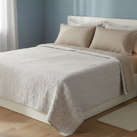 Cubre Cama Richmond Beige 2 Plazas