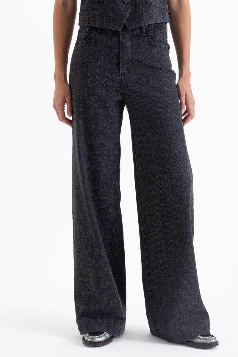 JEANS WIDE ICON BLACK Negro
