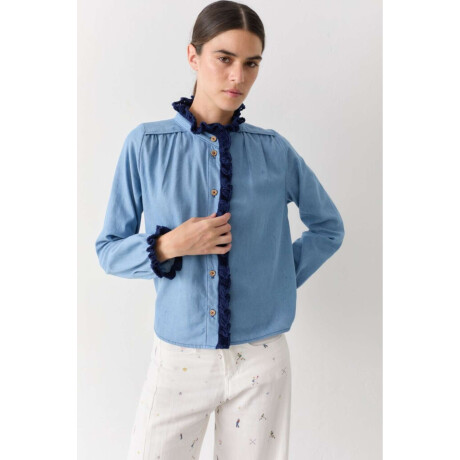 Blusa Swim Jean Crochet Celeste Pre Venta