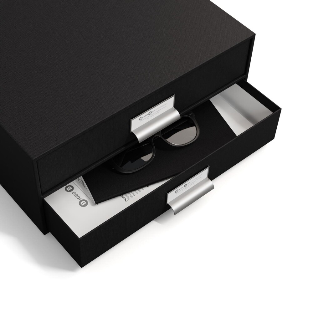 ORG ESCRITORIO 2 CAJONES PAPEL NEGRO BIRGER