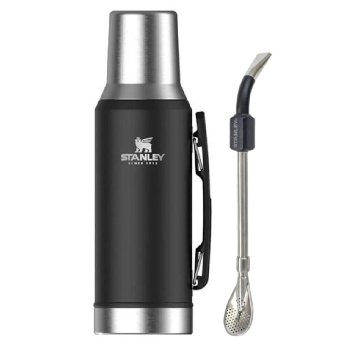 Set Stanley Termo tapa mate 2en1 1,2ml + Bombilla - Negro 