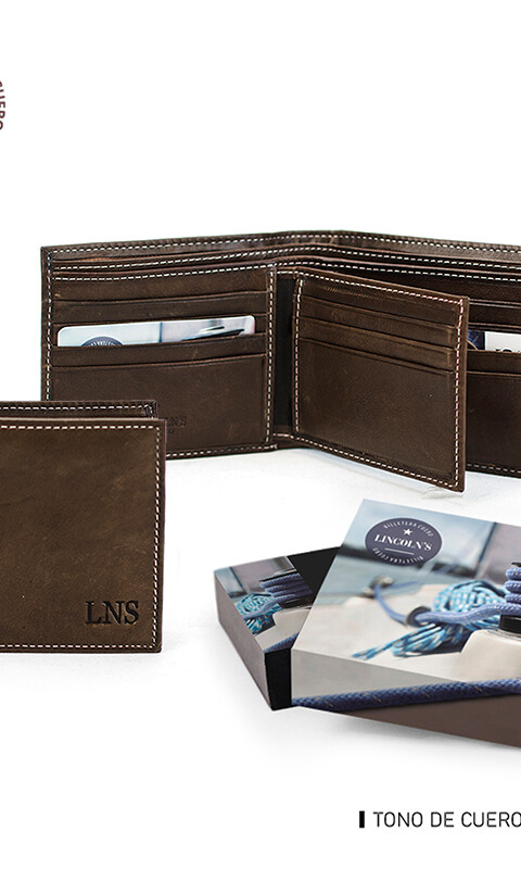 BILLETERA CUERO CICLOPE CAFE
