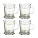 Set x 4 tazas con asa TRANSPARENTE