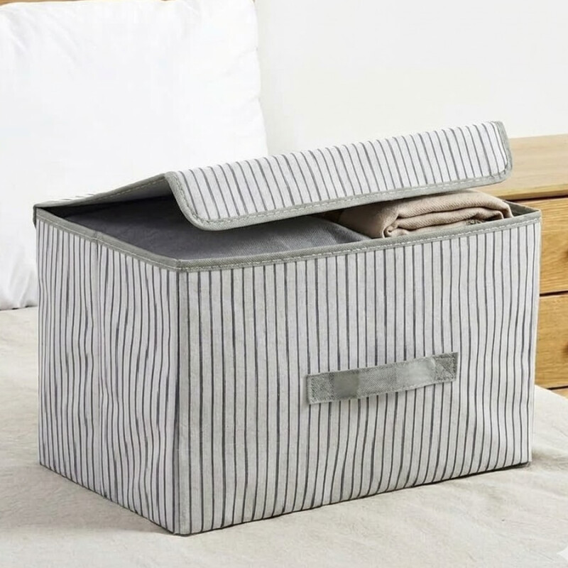 Caja de almacenamiento de tela con tapa Caja de almacenamiento de tela con tapa