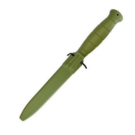 Cuchillo militar Cobra en polímero, hoja dentada Verde
