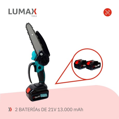 Motosierra Inalámbrica Lumax 2 Cadenas De 6'' + 2 Baterías Motosierra Inalámbrica Lumax 2 Cadenas De 6'' + 2 Baterías