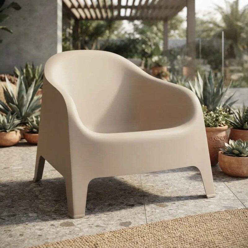 Silla Plastico Skarpo Jardin Liso Taupe