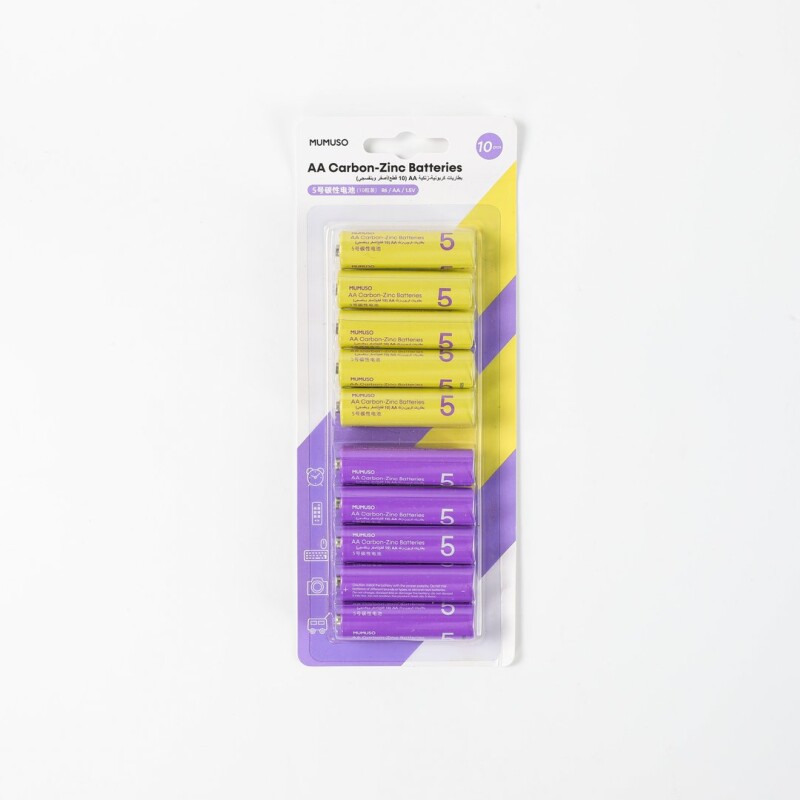 PILAS AA CARBÓN-ZINC (PACK X10 – EMPAQUE AMARILLO/VIOLETA) PILAS AA CARBÓN-ZINC (PACK X10 – EMPAQUE AMARILLO/VIOLETA)