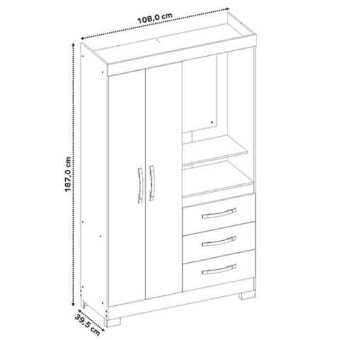 Ropero Notável NT6020 2 Puertas 3 Cajones Freijó Trend Off White Ropero Notável NT6020 2 Puertas 3 Cajones Freijó Trend Off White