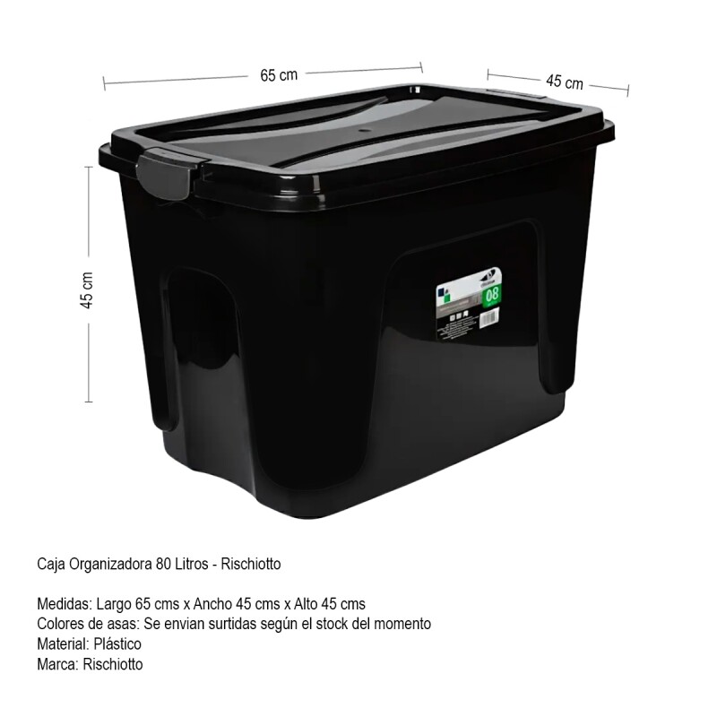 Caja organizadora 80 lts Alta NEGRO