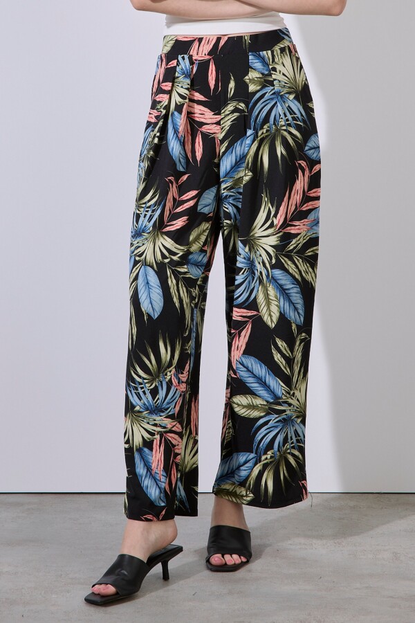 Pantalon Fluido Botanic NEGRO/MULTI