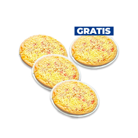 3 Pizzas Muzza 20 Cms + 1 De Regalo 3 Pizzas Muzza 20 Cms + 1 De Regalo