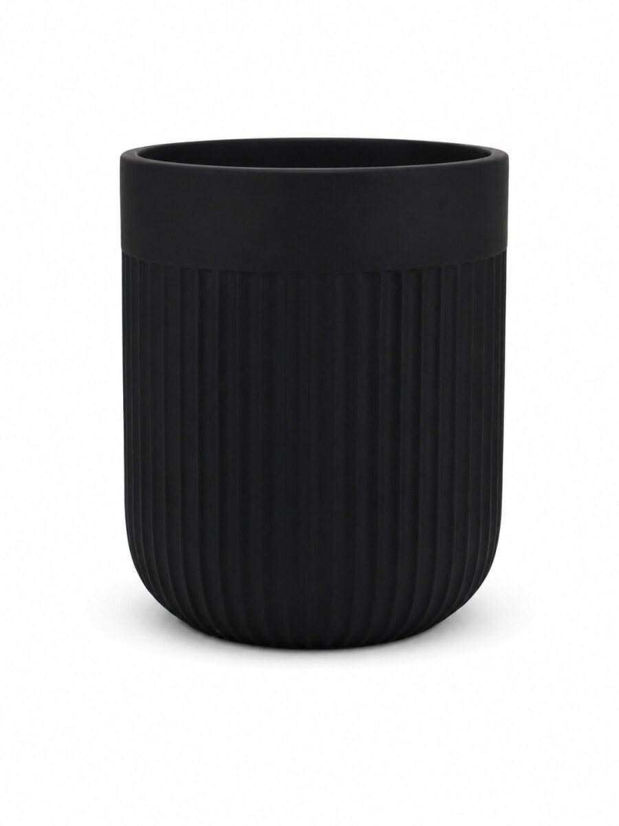 MACETA DECORATIVA CURVA - NEGRO 