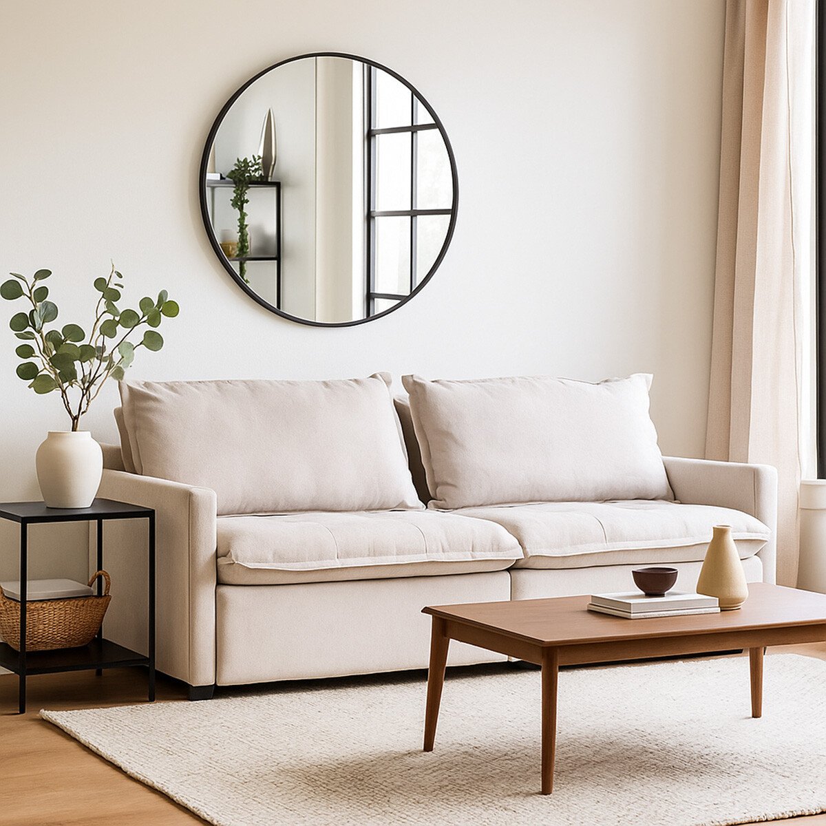 Sofá Cama Oliver - Tela Microfibra - 12073 (Greige) 