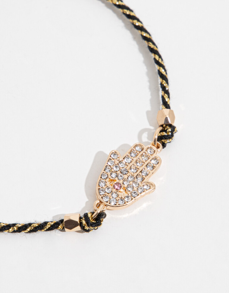 Pulseras Flexibles Lucky charm Pulsera Con Dije De Manito - Dorado