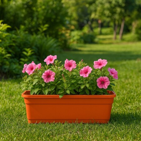MACETA JARDINERA RECTANGULAR 33CM TEJA MACETA JARDINERA RECTANGULAR 33CM TEJA