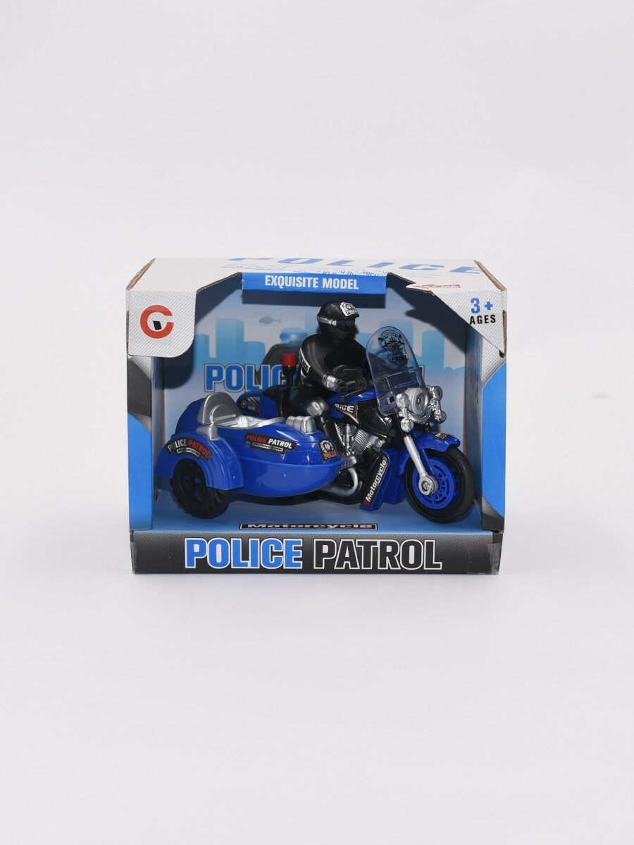 MOTO POLICIA C/CONDUCTOR - AZUL 