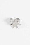 Anillo star acero plateado