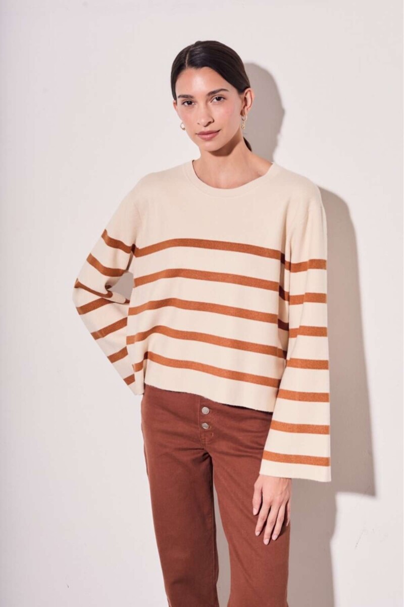 Sweater Rayado - Camel 